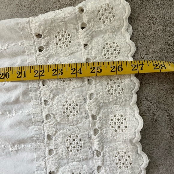 Dylan Botanical Blooms 100% Cotton White Eyelet Tunic Top Cottagecore XS Boho - Picture 13 of 13
